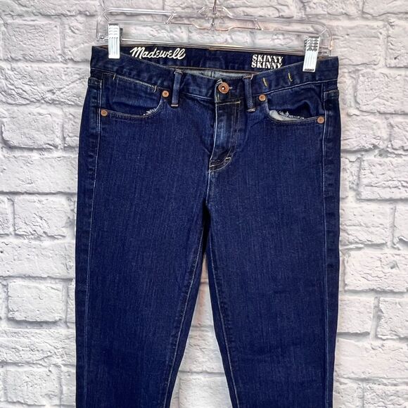 Madewell Women Jeans Size 27x32 Skinny‎ Stretch Denim Jeans Dark Wash Blue Jeans - Picture 4 of 13